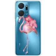 Прозрачный чехол BoxFace Honor X7a Floral Flamingo
