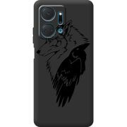 Черный чехол BoxFace Honor X7a Wolf and Raven