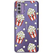 Прозрачный чехол BoxFace Nokia G42 с 3D-глазками Popcorn
