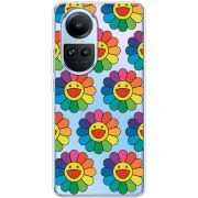 Прозрачный чехол BoxFace OPPO Reno 10 Hippie Flowers