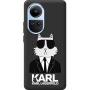 Черный чехол BoxFace OPPO Reno 10 Cat in Black