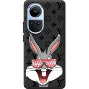 Черный чехол BoxFace OPPO Reno 10 looney bunny