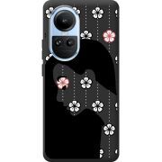Черный чехол BoxFace OPPO Reno 10 Flower Hair