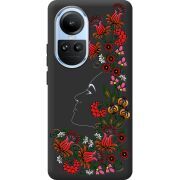 Черный чехол BoxFace OPPO Reno 10 3D Ukrainian Muse