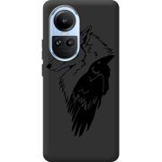 Черный чехол BoxFace OPPO Reno 10 Wolf and Raven