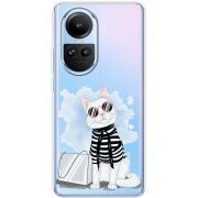 Прозрачный чехол BoxFace OPPO Reno 10 Pro Cat Style