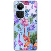 Прозрачный чехол BoxFace OPPO Reno 10 Pro Flamingo