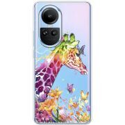 Прозрачный чехол BoxFace OPPO Reno 10 Pro Colorful Giraffe