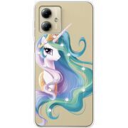 Чехол со стразами Motorola G14 Unicorn Queen