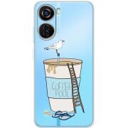 Прозрачный чехол BoxFace ZTE Blade V40 Design Segull in Cofee Pool