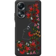 Черный чехол BoxFace OPPO A58 4G 3D Ukrainian Muse