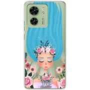 Прозрачный чехол BoxFace Motorola Edge 40 Blue Hair