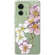 Прозрачный чехол BoxFace Motorola Edge 40 Cherry Blossom