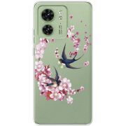 Чехол со стразами Motorola Edge 40 Swallows and Bloom