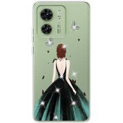 Чехол со стразами Motorola Edge 40 Girl in the green dress