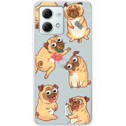 Прозрачный чехол BoxFace Motorola G84 с 3D-глазками Pug