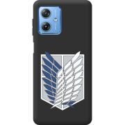 Черный чехол BoxFace Motorola G54 Power Атака Титанов Крылья Свободы