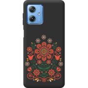 Черный чехол BoxFace Motorola G54 Power Ukrainian Ornament