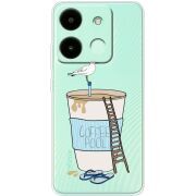 Прозрачный чехол BoxFace Infinix Smart 7 HD Segull in Cofee Pool