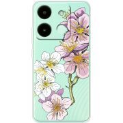 Прозрачный чехол BoxFace Infinix Smart 7 HD Cherry Blossom