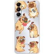 Прозрачный чехол BoxFace Samsung Galaxy A05s (A057) с 3D-глазками Pug