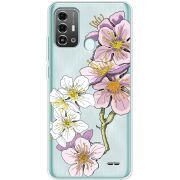 Прозрачный чехол BoxFace ZTE Blade A53 Pro Cherry Blossom