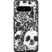 Черный чехол BoxFace Google Pixel 8 Pro Skull and Roses