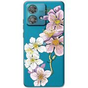Прозрачный чехол BoxFace Motorola Edge 40 Neo Cherry Blossom