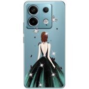 Чехол со стразами BoxFace Xiaomi Redmi Note 13 Pro 5G Girl in the green dress