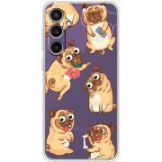 Прозрачный чехол BoxFace Samsung Galaxy S23 FE (S711) с 3D-глазками Pug