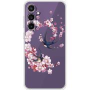 Чехол со стразами Samsung Galaxy S23 FE (S711) Swallows and Bloom