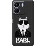 Черный чехол BoxFace Poco C65 Cat in Black
