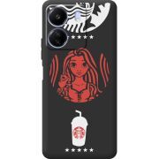 Черный чехол BoxFace Poco C65 RedWhite Coffee