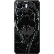 Черный чехол BoxFace Poco C65 Wolf