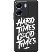 Черный чехол BoxFace Poco C65 Hard Times Good Times