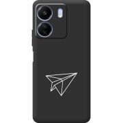 Черный чехол BoxFace Poco C65 Paper Plane
