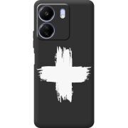 Черный чехол BoxFace Poco C65 Білий хрест ЗСУ