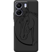Черный чехол BoxFace Poco C65 Horse