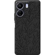 Черный чехол BoxFace Poco C65 Leaves