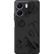 Черный чехол BoxFace Poco C65 Mountains