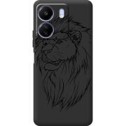 Черный чехол BoxFace Poco C65 Lion