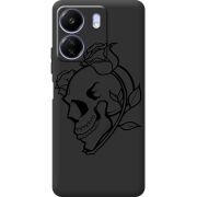 Черный чехол BoxFace Poco C65 Skull and Roses