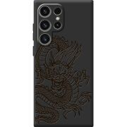 Черный чехол BoxFace Samsung Galaxy S24 Ultra Chinese Dragon