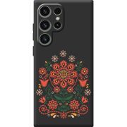 Черный чехол BoxFace Samsung Galaxy S24 Ultra Ukrainian Ornament