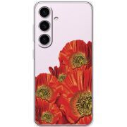 Прозрачный чехол BoxFace Samsung Galaxy S24 Red Poppies