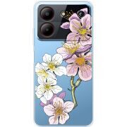 Прозрачный чехол BoxFace ZTE Blade A54 Cherry Blossom