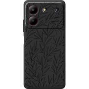 Черный чехол BoxFace ZTE Blade A54 Leaves