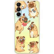 Прозрачный чехол BoxFace Samsung Galaxy A15 (A155) с 3D-глазками Pug