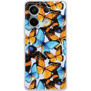 Прозрачный чехол BoxFace Xiaomi Redmi Note 13 5G Butterfly Morpho