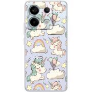 Прозрачный чехол BoxFace Xiaomi Redmi Note 13 5G Unicorns